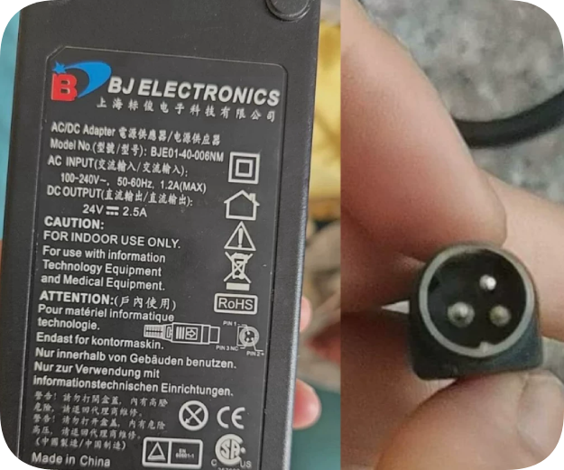 *Brand NEW* Suitable for BJ Biaojun BJE01-40-006NM Power Adapter 24V 2.5A 60W Three-Pin 3-Pin Charger Cable Po